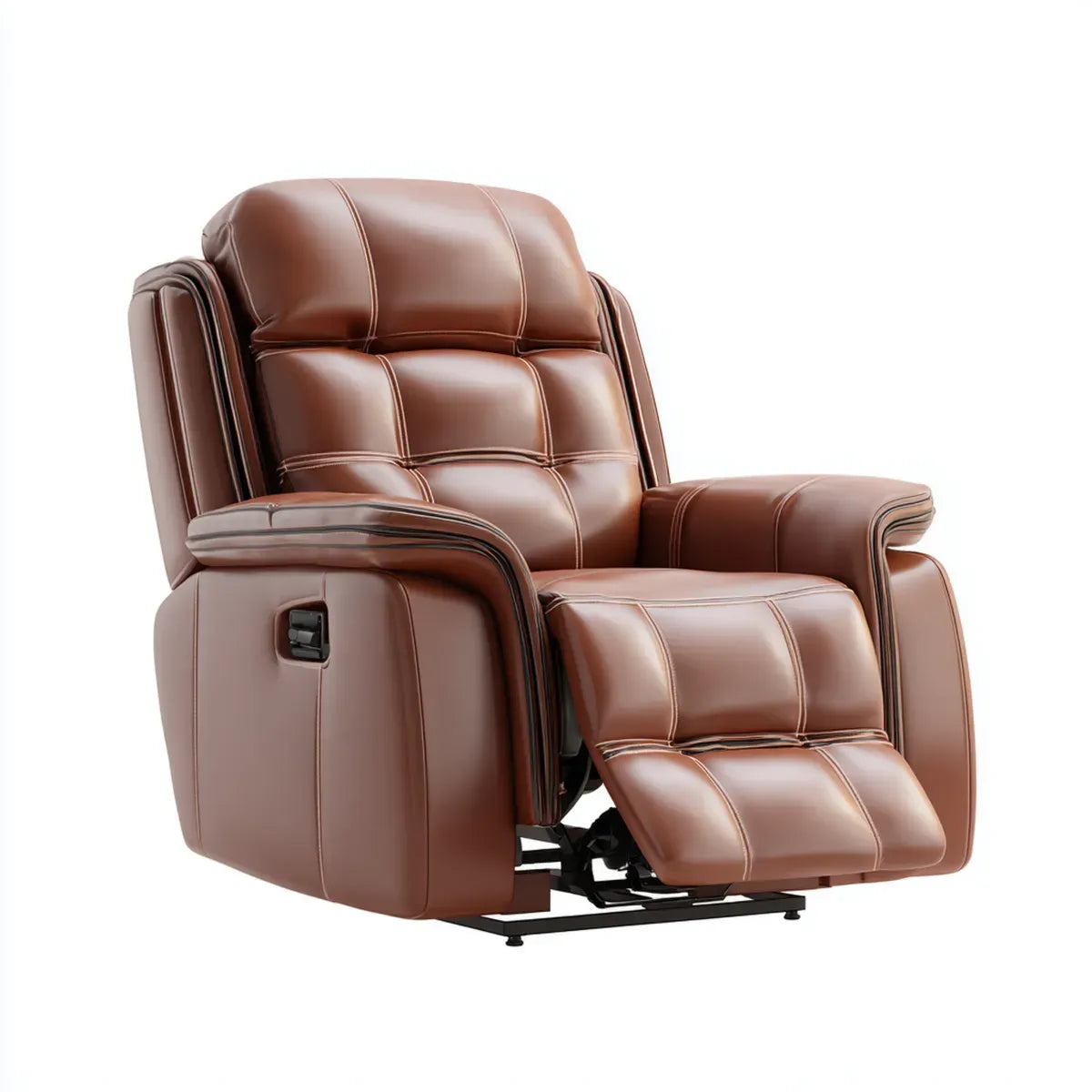 Poltrona reclinabile marrone in pelle PU 90 x 95 x 102 cm