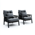 Set di 2 poltrone da soggiorno grigio antracite con struttura in acciaio e corda 72 x 78 x 82 cm