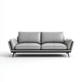 Divano 3 posti grigio 210 x 90 x 85 cm in similpelle PU lineare