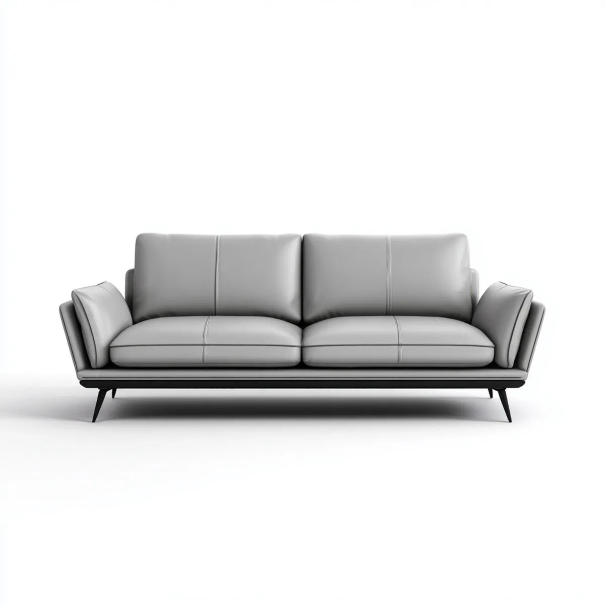 Divano 3 posti grigio 210 x 90 x 85 cm in similpelle PU lineare