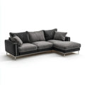 Divano angolare con chaise longue destra grigio scuro in velluto di poliestere 280 x 170 x 85 cm