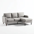 Divano angolare con chaise longue grigio 230 x 150 x 85 cm in poliestere forma a L