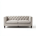 Divano Chesterfield 2 posti grigio chiaro in poliestere 170 x 88 x 80 cm