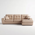 Divano angolare 4 posti beige in pelle sintetica PU a L 270 x 160 x 88 cm
