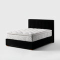 Letto matrimoniale con testiera nero 160 x 200 cm in velluto di poliestere rettangolare