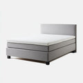 Letto boxspring matrimoniale grigio 160 x 200 cm con rivestimento in poliestere rettangolare