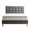 Letto matrimoniale imbottito grigio con materasso 160 x 200 cm rivestimento in poliestere rettangolare